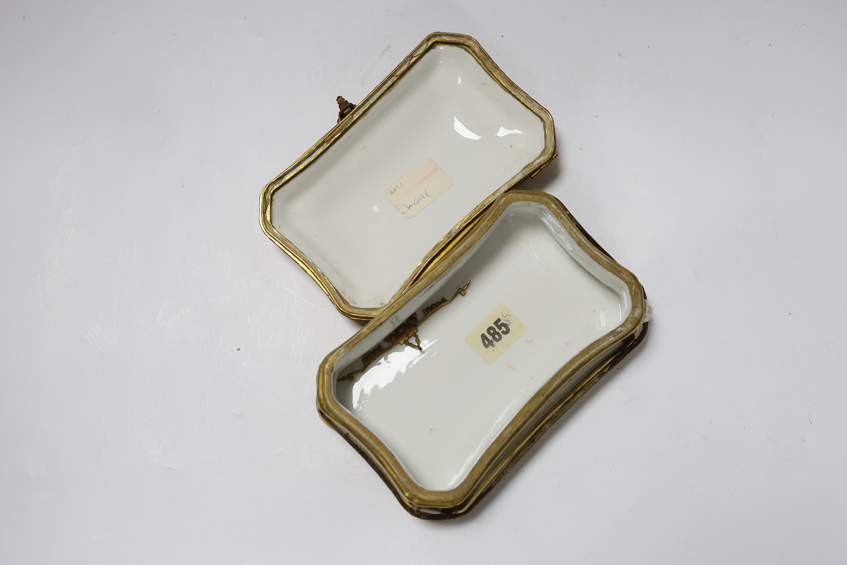 A Sevres style porcelain casket